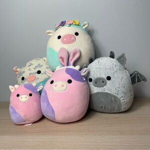 Squishmallow Pig & Cow Lot/Bundle of 5
